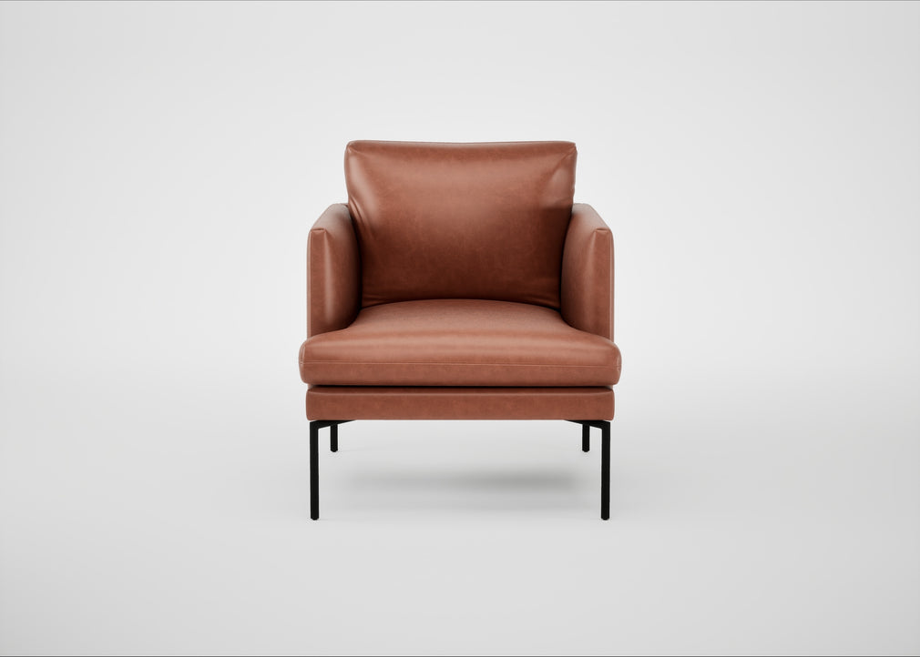Matera Armchair Leather Stonewash Light Brown 274 / Black