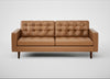 Hepburn 3 Seater Sofa Leather Stonewash Toffee 277 / Walnut