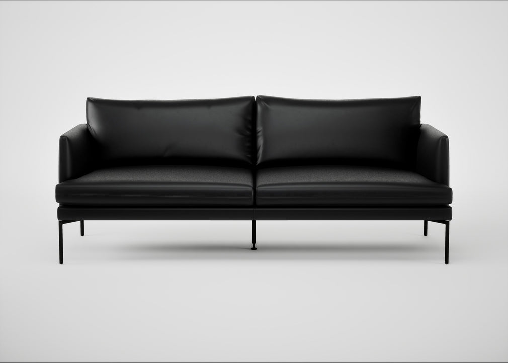 Matera 3 Seater Sofa Leather Stonewash Black 263 / Black