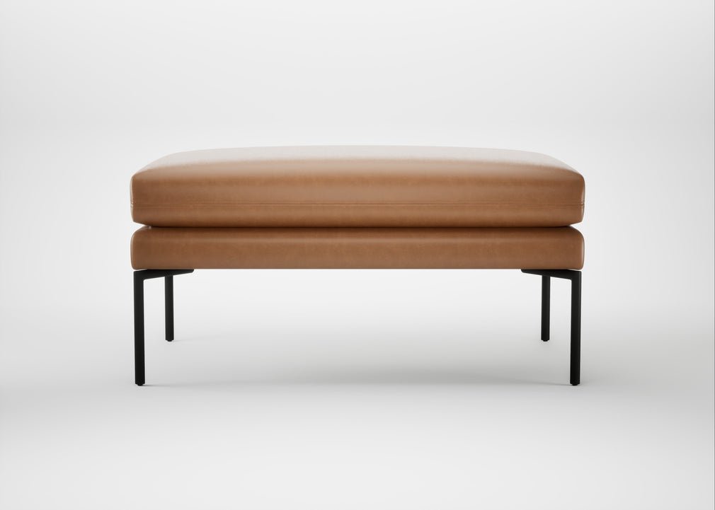 Matera Ottoman Leather Stonewash Toffee 277 / Black