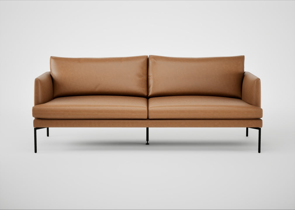 Matera 3 Seater Sofa Leather Stonewash Toffee 277 / Black