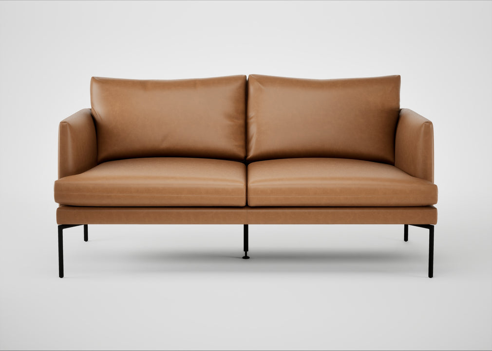 Matera 2 Seater Sofa Leather Stonewash Toffee 277 / Black