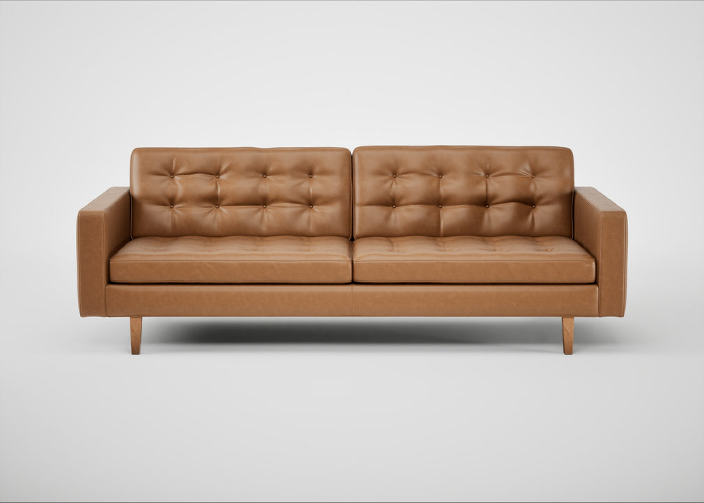 Hepburn 4 Seater Sofa Leather Stonewash Toffee 277 / Natural