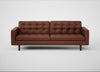 Hepburn 4 Seater Sofa Leather Grain Dark Brown 068 / Walnut