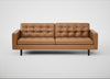 Hepburn 4 Seater Sofa Leather Stonewash Toffee 277 / Walnut