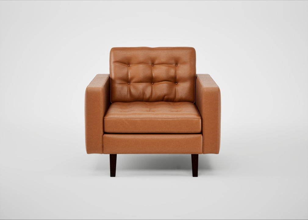 Hepburn Armchair Daino Leather Treacle / Wenge Black
