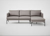 Matera Right Hand Facing Chaise Sofa Daino Leather Elephant / Black