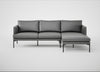 Matera Right Hand Facing Chaise Sofa Daino Leather Steel / Black