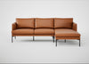 Matera Right Hand Facing Chaise Sofa Daino Leather Treacle / Black