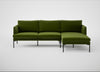 Matera Right Hand Facing Chaise Sofa Nobilis Velvet Leaf / Black
