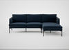Matera Right Hand Facing Chaise Sofa Nobilis Velvet Night / Black
