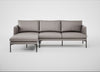 Matera Left Hand Facing Chaise Sofa Daino Leather Elephant / Black