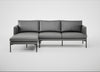 Matera Left Hand Facing Chaise Sofa Daino Leather Steel / Black