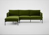 Matera Left Hand Facing Chaise Sofa Nobilis Velvet Leaf / Black