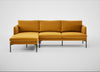 Matera Left Hand Facing Chaise Sofa Nobilis Velvet Mustard / Black