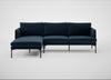 Matera Left Hand Facing Chaise Sofa Nobilis Velvet Night / Black