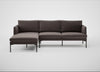 Matera Left Hand Facing Chaise Sofa Nobilis Velvet Sable / Black