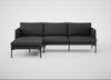 Matera Left Hand Facing Chaise Sofa St Moritz Wool Grey / Black