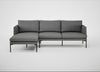 Matera Left Hand Facing Chaise Sofa St Moritz Wool Light Grey / Black