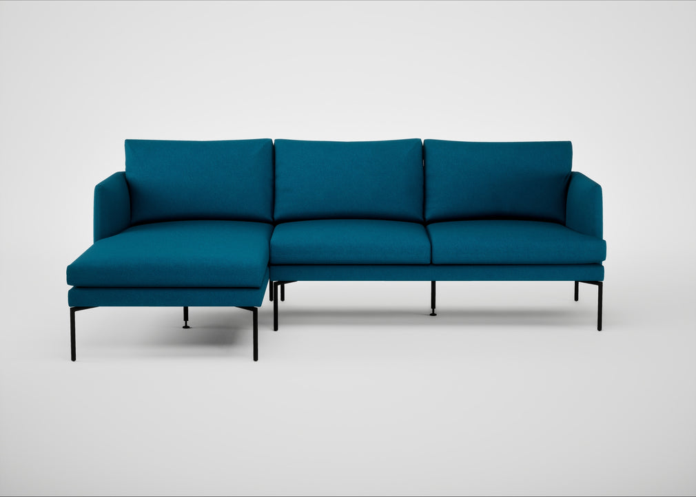 Matera Left Hand Facing Chaise Sofa St Moritz Wool Teal / Black