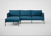 Matera Left Hand Facing Chaise Sofa St Moritz Wool Blue / Black