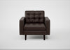 Hepburn Armchair Leather Grain Chocolate 066 / Wenge Black