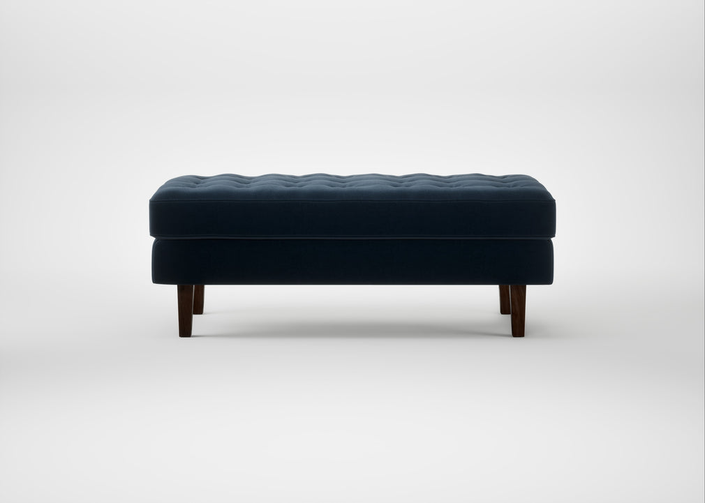 Hepburn Ottoman Nobilis Velvet Night / Walnut