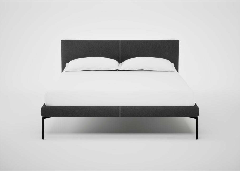 Matera Bed Double / St Moritz Wool Grey / Black