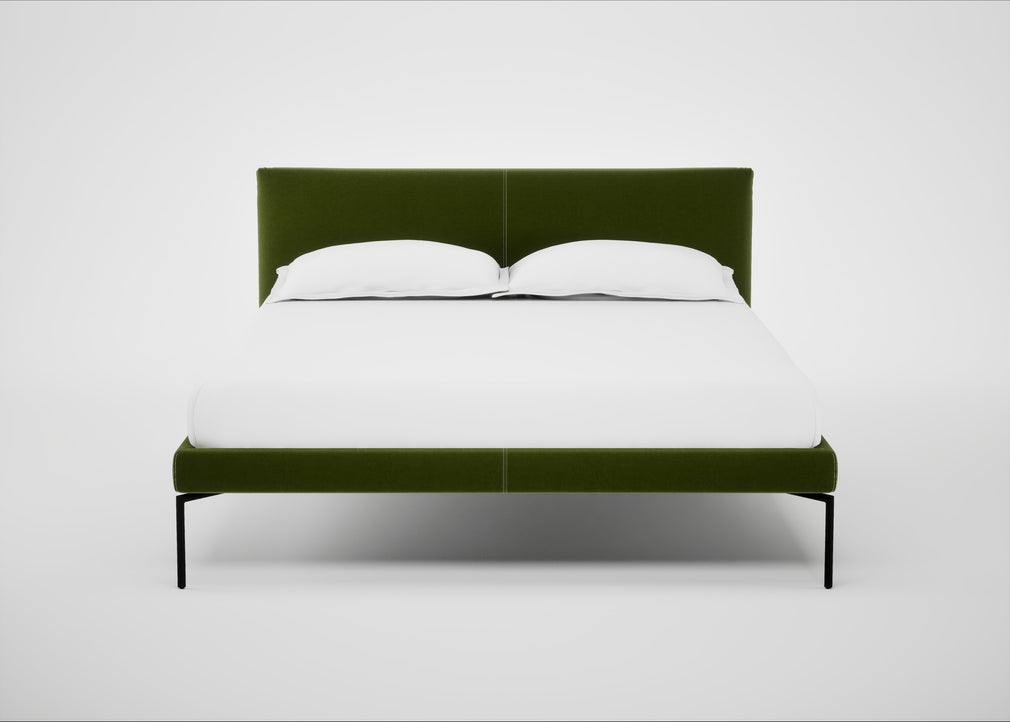 Matera Bed Double / Nobilis Velvet Leaf / Black