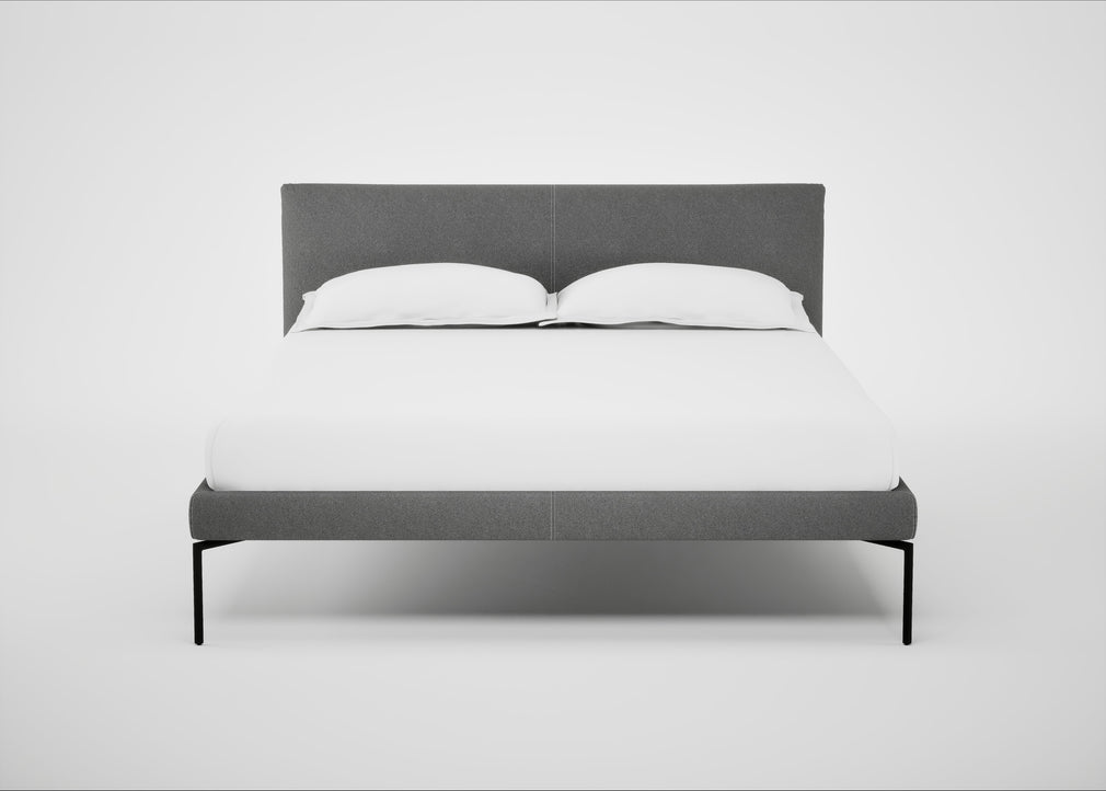 Matera Bed Double / St Moritz Wool Light Grey / Black