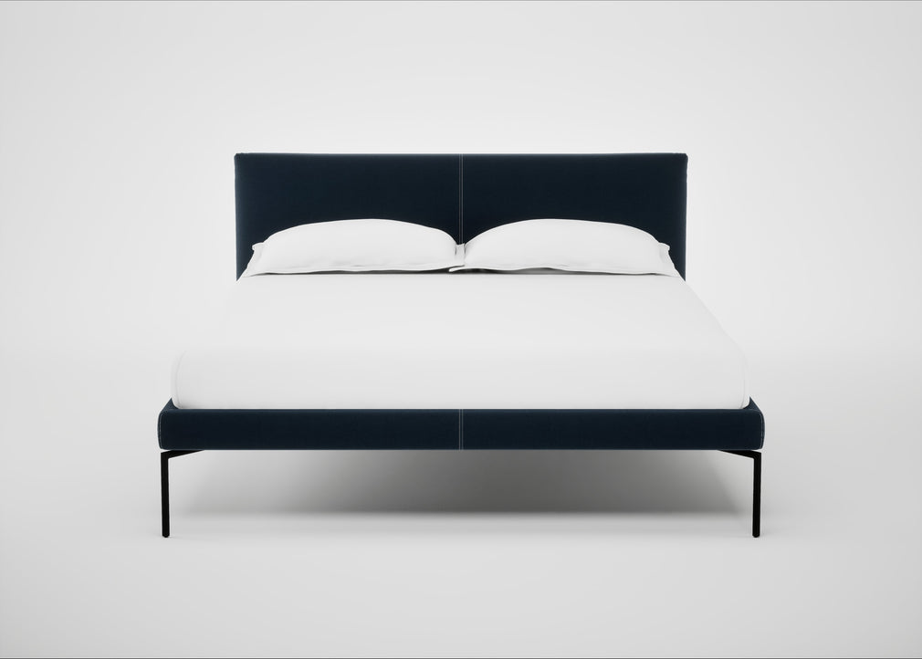 Matera Bed Double / Nobilis Velvet Night / Black