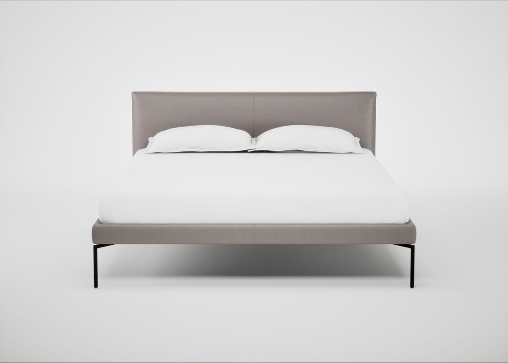 Matera Bed King / Daino Leather Elephant / Black