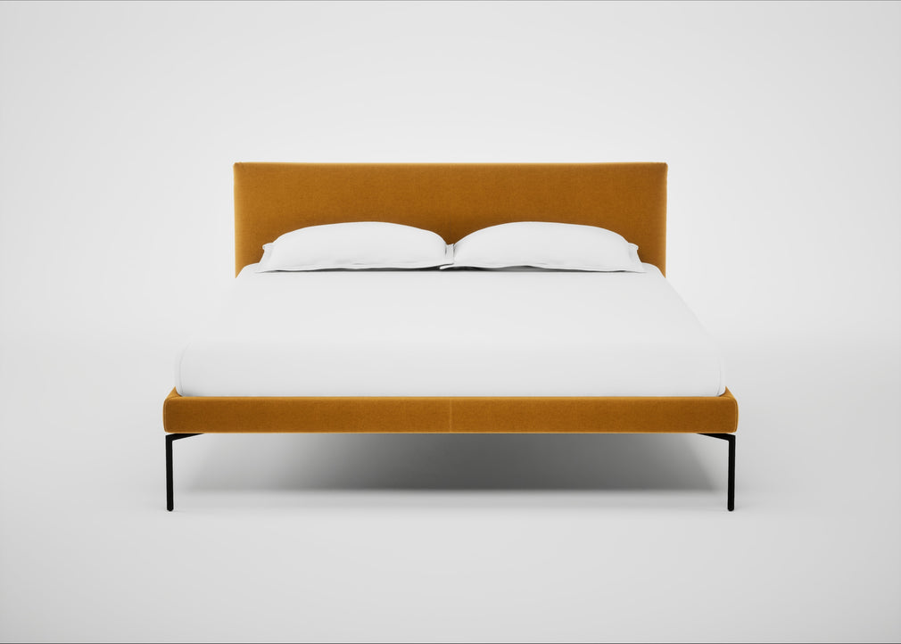 Matera Bed King / Nobilis Velvet Mustard / Black