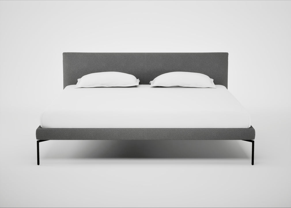 Matera Bed Super King / St Moritz Wool Light Grey / Black
