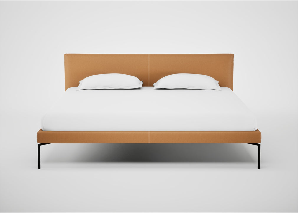 Matera Bed Super King / Daino Leather Parchment / Black