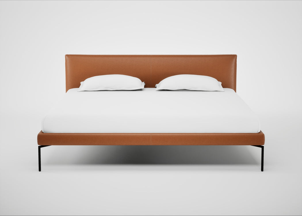 Matera Bed Super King / Daino Leather Treacle / Black