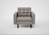 Hepburn Armchair Leather Grain Light Grey 060 / Wenge Black
