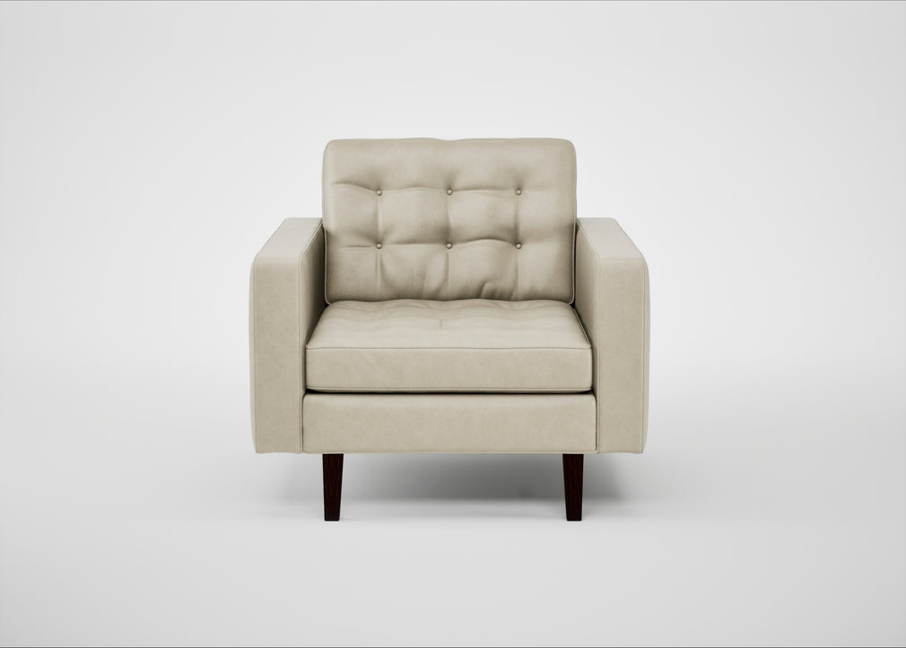 Hepburn Armchair Leather Grain Storm 006 / Wenge Black