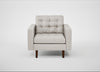 Hepburn Armchair Leather Grain White 000 / Walnut