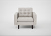 Hepburn Armchair Leather Grain White 000 / Wenge Black