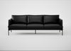 Matera 4 Seater Sofa Leather Stonewash Black 263 / Black
