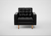 Hepburn Armchair Leather Stonewash Black 263 / Natural