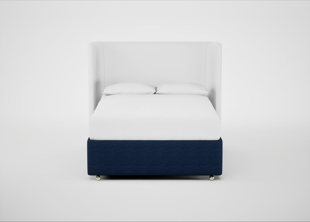 Deep Divan Bed Base Double / 2 Footend / Broad Weave Lagoon