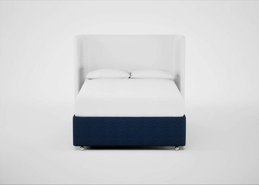 Deep Divan Bed Base Double / 2 Footend 2 Continental / Broad Weave Lagoon