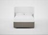 Deep Divan Bed Base Double / 2 Footend / Broad Weave Pebble