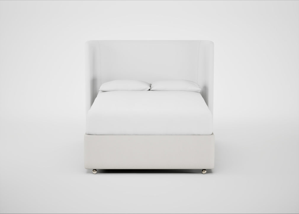 Deep Divan Bed Base Double / 2 Footend 2 Continental / Capelo Linen-Cotton Sea Salt