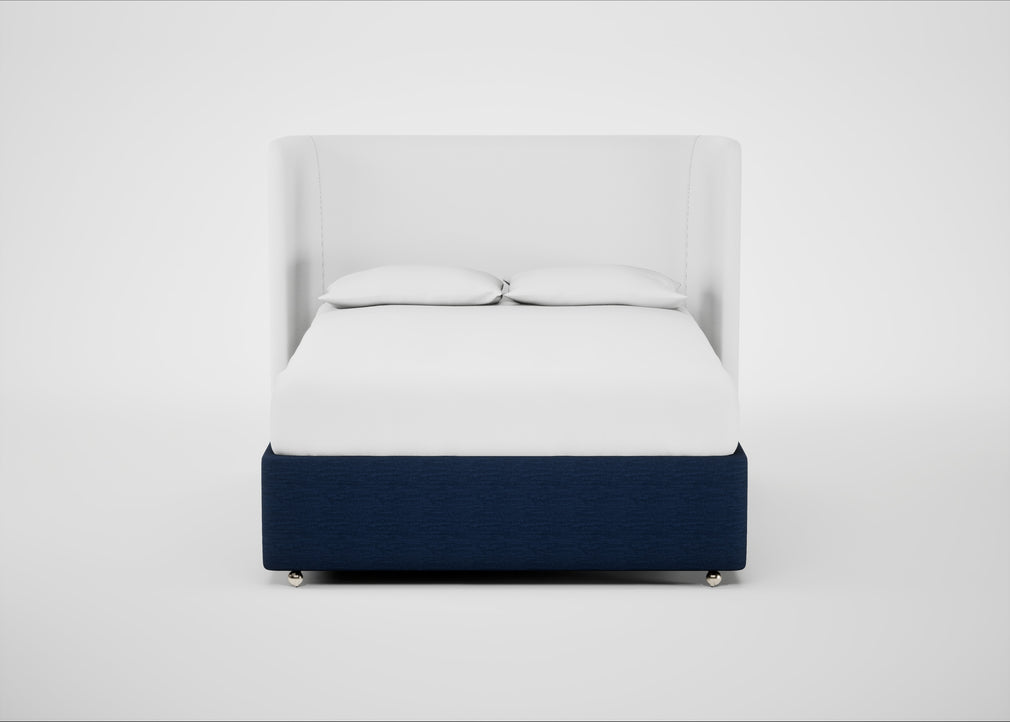 Deep Divan Bed Base King / 2 Footend / Broad Weave Lagoon