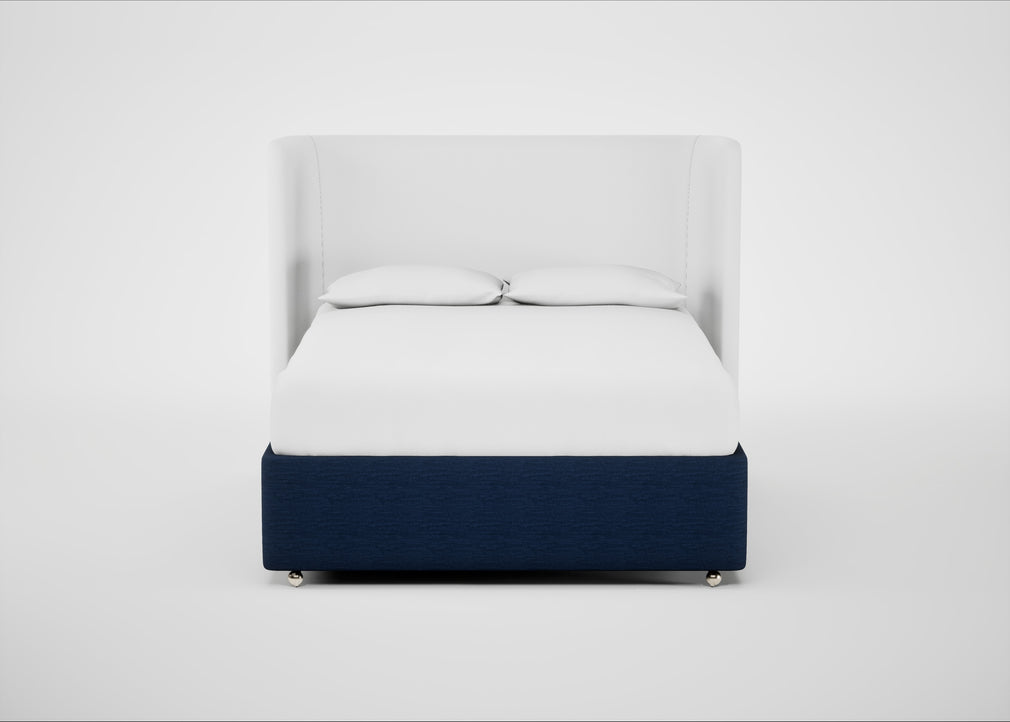 Deep Divan Bed Base King / 2 Footend 2 Continental / Broad Weave Lagoon