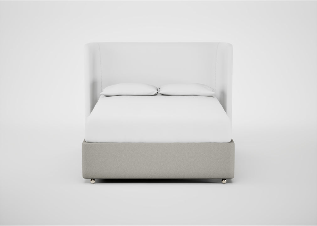 Deep Divan Bed Base King / 2 Footend 2 Continental / Melton Wool Limestone