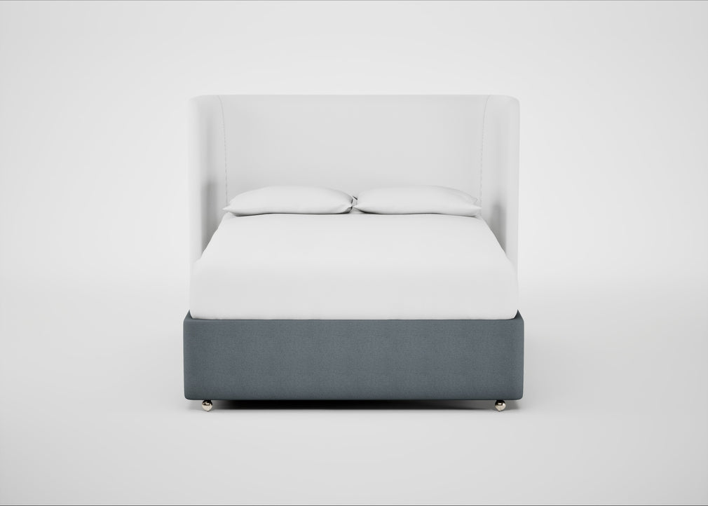 Deep Divan Bed Base King / 2 Footend 2 Continental / Capelo Linen-Cotton Mineral